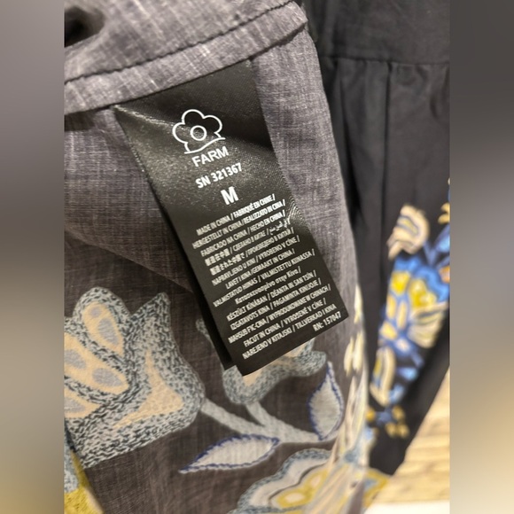 new Farm Rio stitched garden black floral midi long sleeve dress - Picture 8 of 8